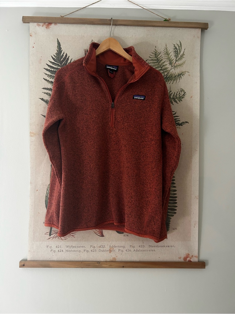 Patagonia Better Sweater 1/4
Zip Pullover Burnt Orange
Heather Womens Medium